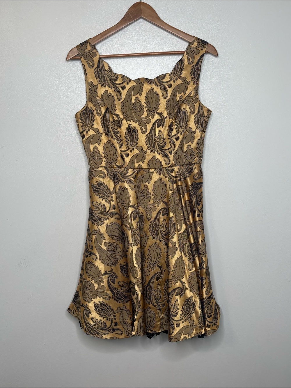 Modcloth x Minuet Gold Navy Blue Fit & Flare Dress Size Medium